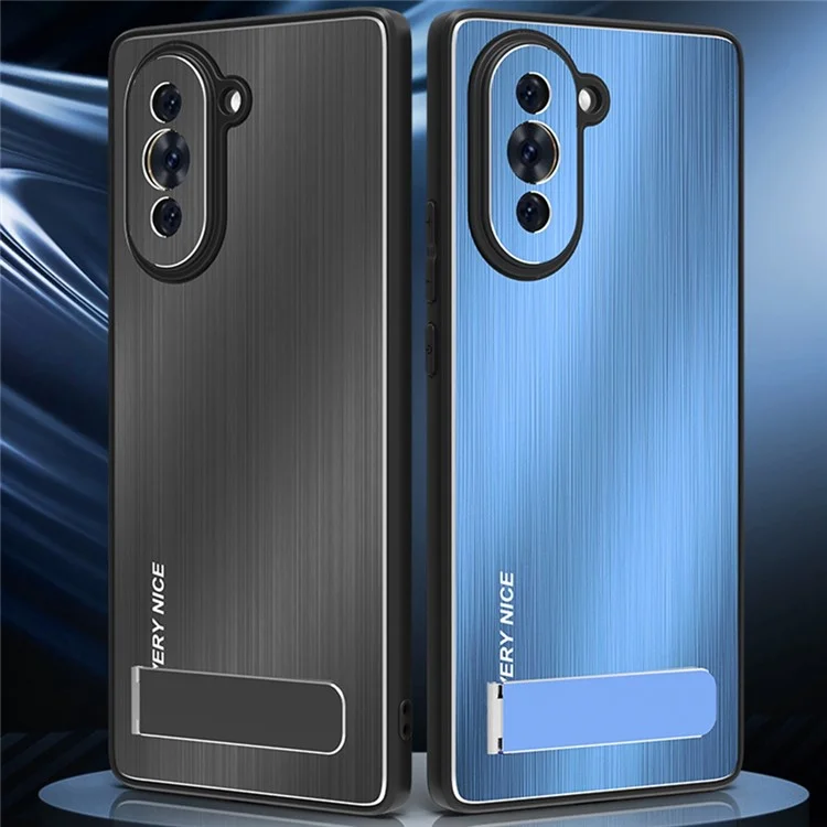 Pour Huawei Nova 10 Pro 4G Brackaged Surface Phone Cover Kickstand Trof Toof + Aluminium Alloy Hybrid Cover - Bleu