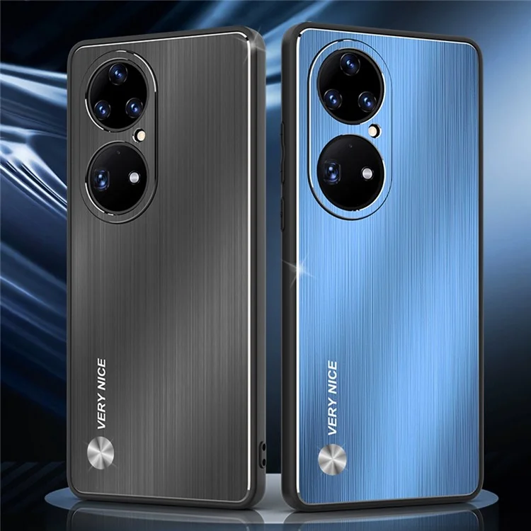 Anti-fall-telefonkoffer Für Huawei P50 Pro 4G, Gebürstete Aluminiumlegierung Zurück - Silber-