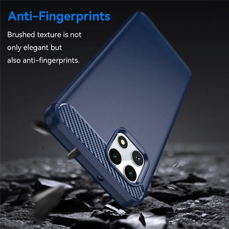 For T-Mobile REVVL 7 Case Carbon Fiber Texture Soft TPU Mobile Phone Cover - Blue