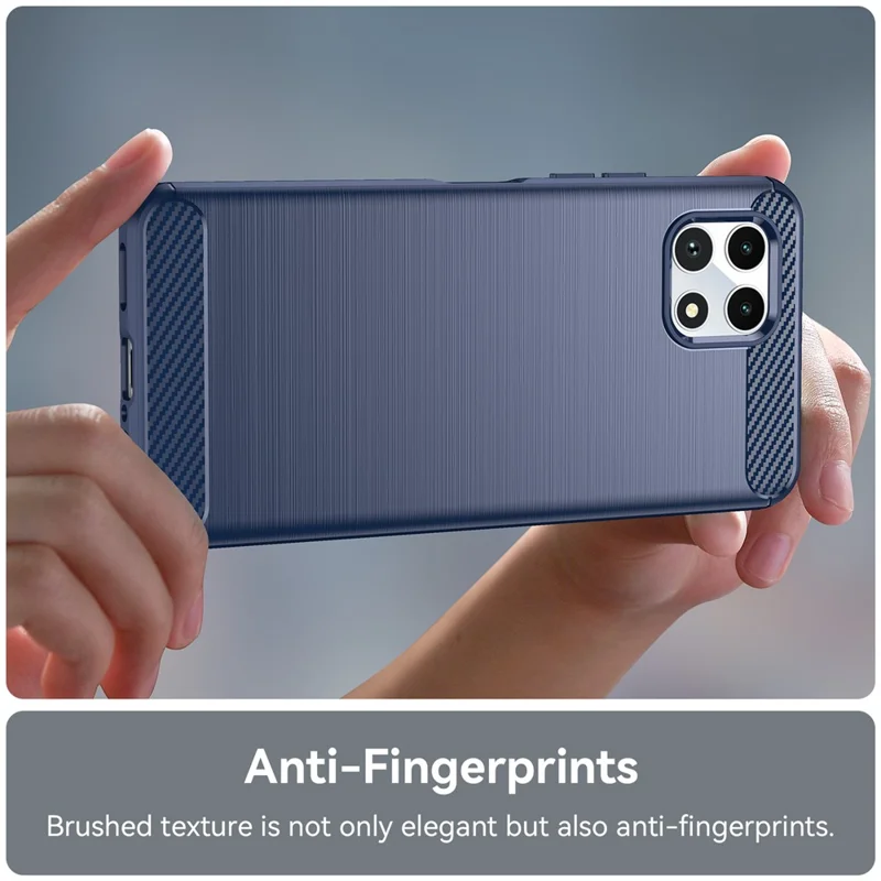 For T-Mobile REVVL 7 Case Carbon Fiber Texture Soft TPU Mobile Phone Cover - Blue