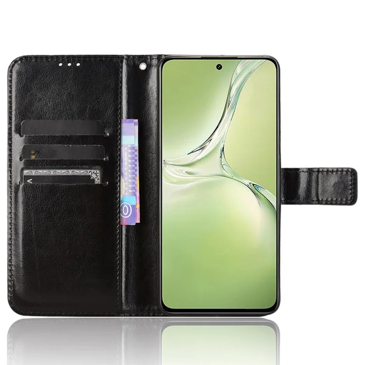 For OnePlus Nord CE4 Lite 5G / Oppo K12x 5G (China) Phone Cases Wholesale Shockproof Leather Flip Cover - Black