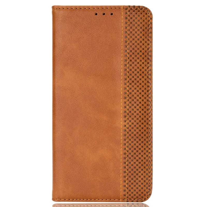 For TECNO Pova 6 4G Case Leather Magnetic Closure Phone Cover TPU Shockproof Inner Shell - Brown