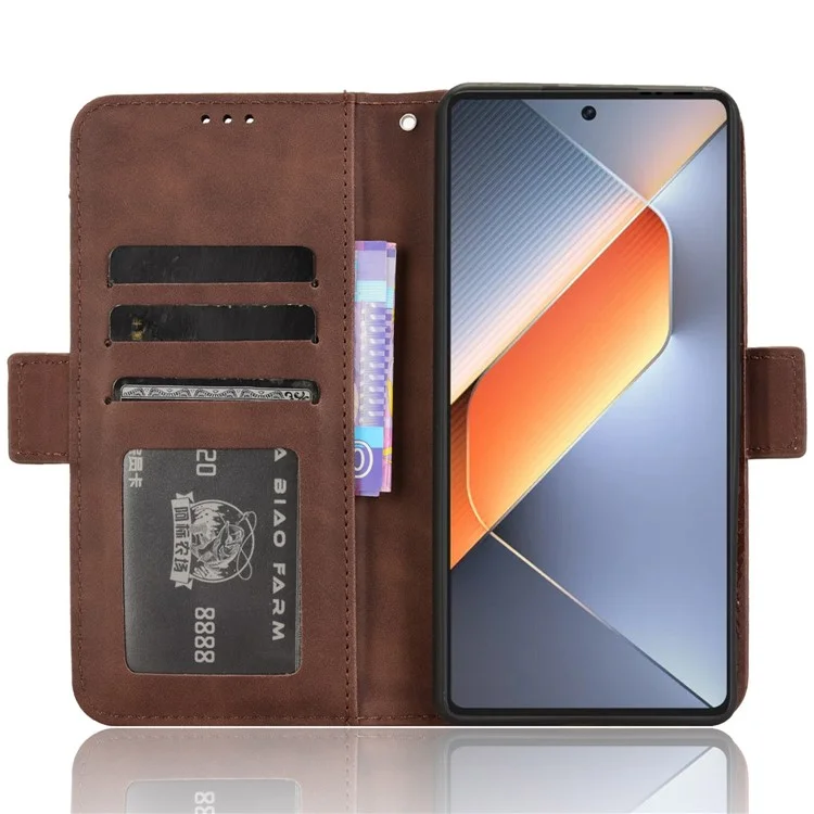 Per TECNO Pova 6 4G Cover Wallet in Pelle Cover per Telefono con Più Slot per Schede - Marrone