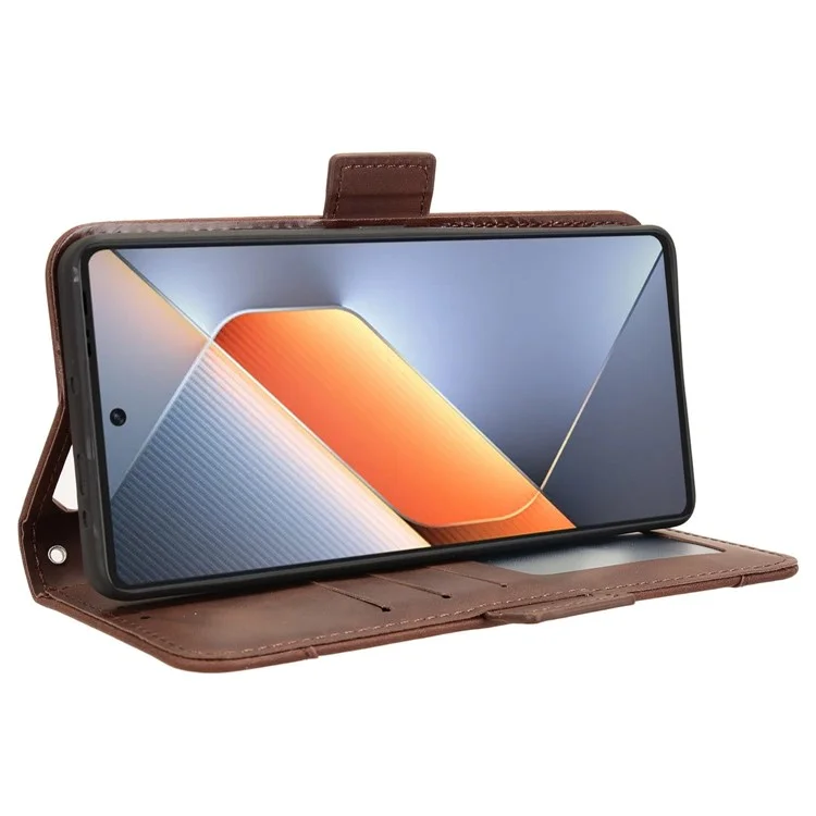 Per TECNO Pova 6 4G Cover Wallet in Pelle Cover per Telefono con Più Slot per Schede - Marrone
