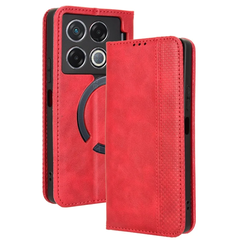 For Infinix GT 20 Pro 5G X6871 Case Leather Magnetic Closure Phone Cover Stand Folio - Red
