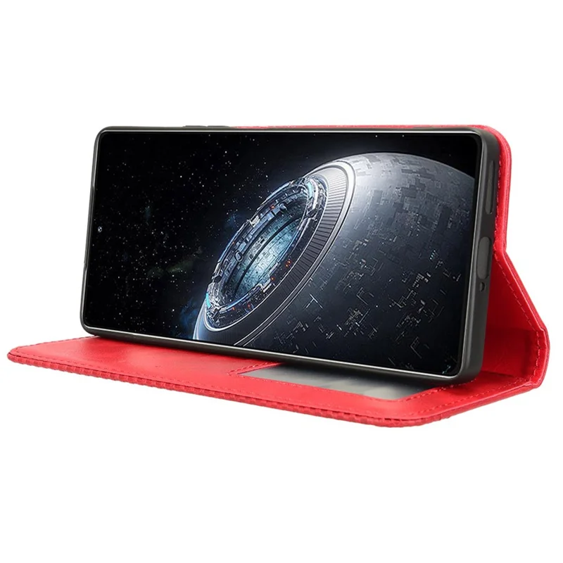 For Infinix GT 20 Pro 5G X6871 Case Leather Magnetic Closure Phone Cover Stand Folio - Red