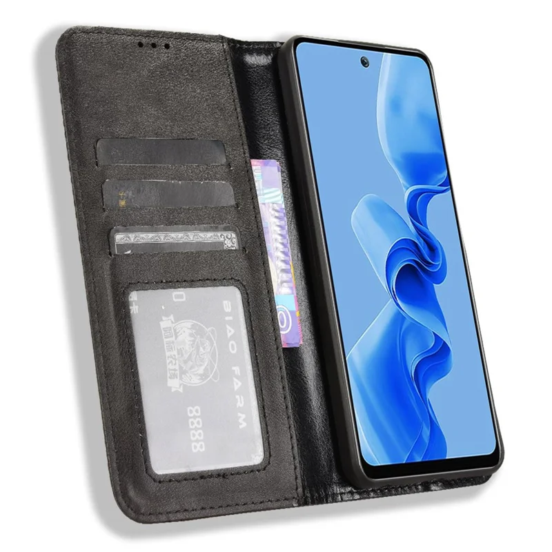 For itel S24 S667LN Case Magnetic Closing Leather Phone Wallet Cover - Black