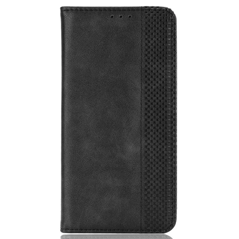 For itel S24 S667LN Case Magnetic Closing Leather Phone Wallet Cover - Black