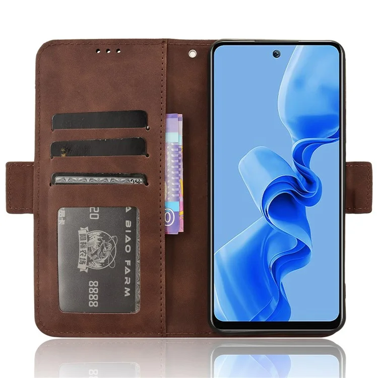 Para itel S24 / S667LN Wallet Case Multiple Card Slots Leather Phone Shell - Marrom