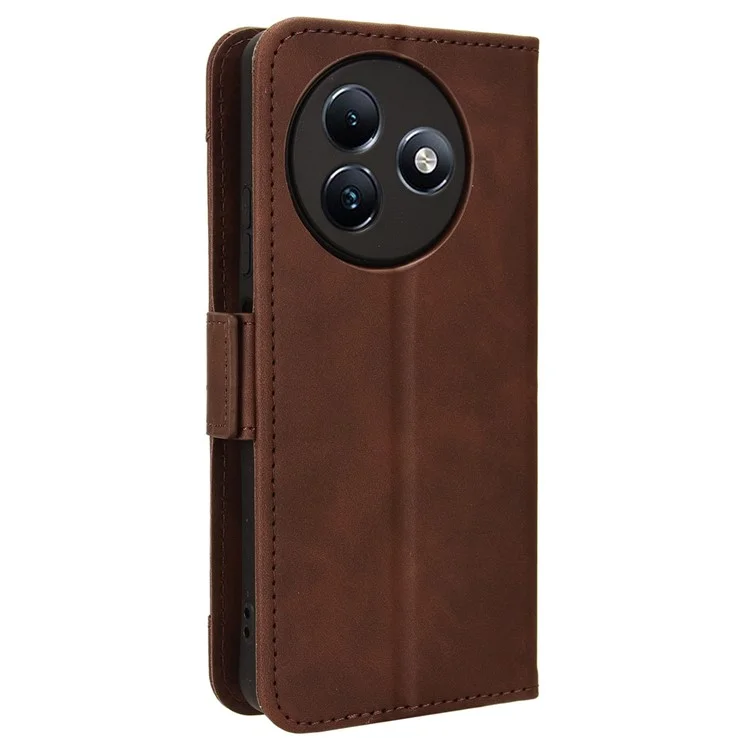 Para itel S24 / S667LN Wallet Case Multiple Card Slots Leather Phone Shell - Marrom