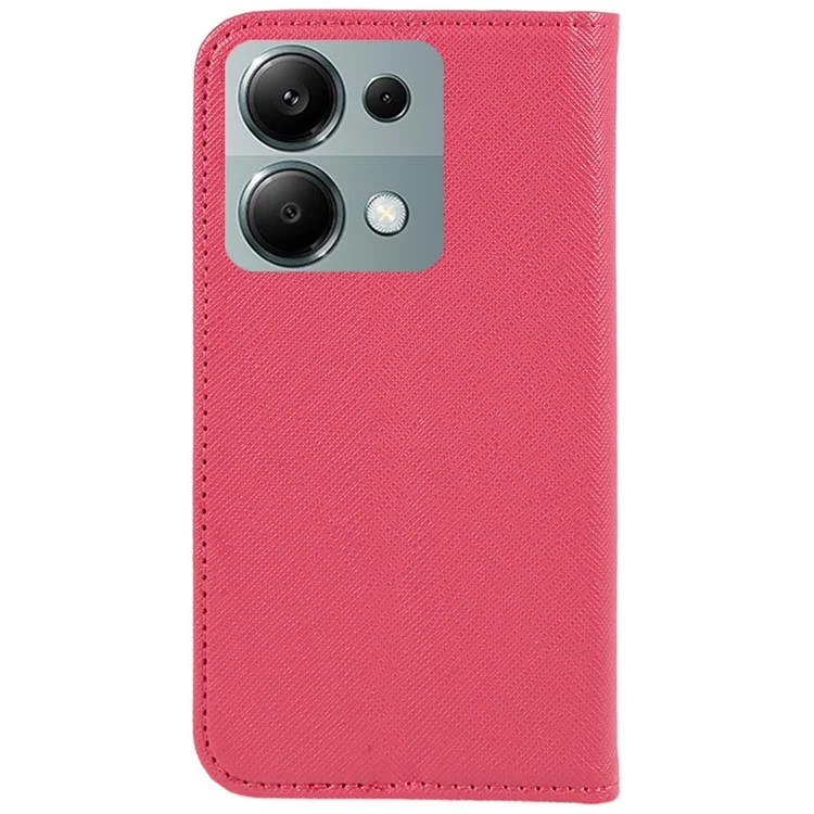 Per Xiaomi Redmi Note 13 Pro 4G / Poco M6 Pro 4G Case Cross Texture Wallet Leather Phone Cover - Rosa
