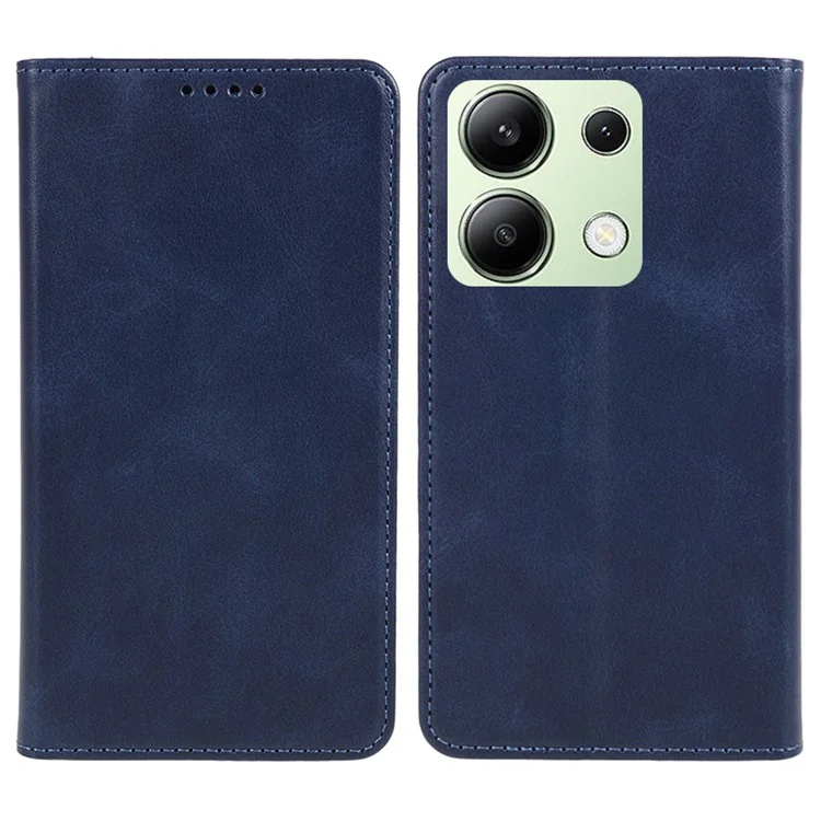 Per Xiaomi Redmi Note 13 4G Caso Texture Vitello Copertura in Pelle del Telefono Portafoglio - Blu