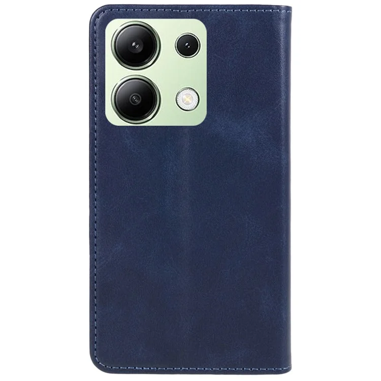 Per Xiaomi Redmi Note 13 4G Caso Texture Vitello Copertura in Pelle del Telefono Portafoglio - Blu