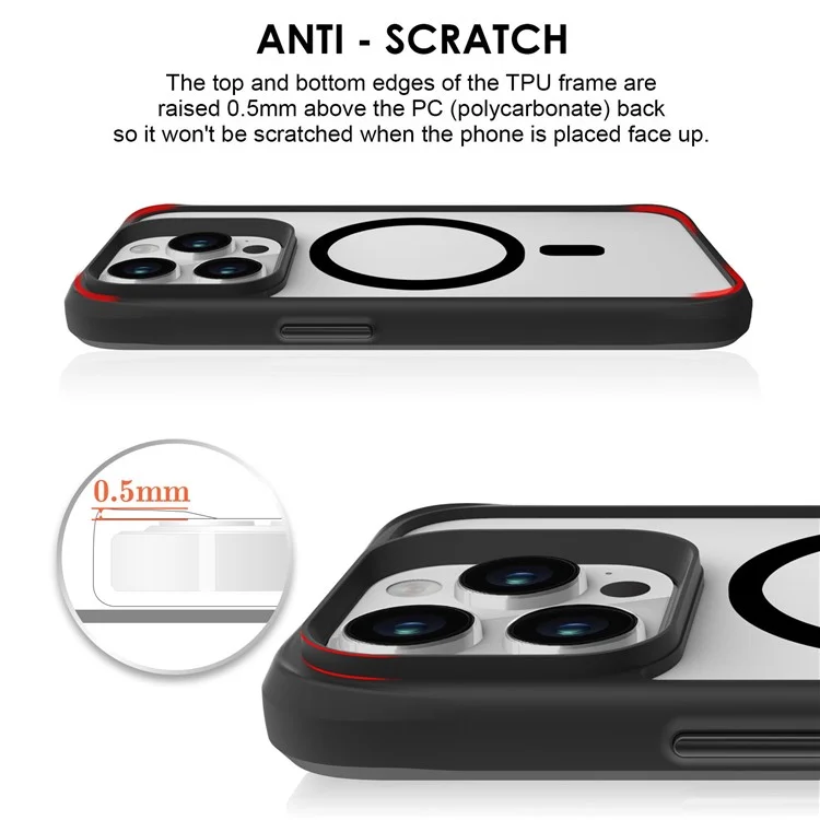 Combat X Mode Magnetic Series for iPhone 16 Pro Max Case Anti-Drop TPU+PC Phone Cover Compatible with MagSafe - Black