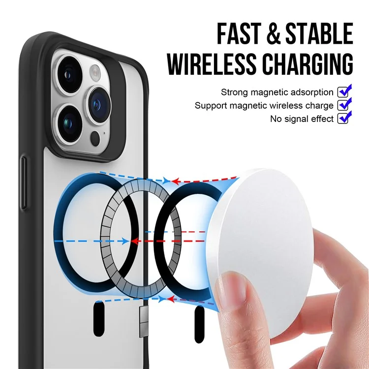 Combat X Mode Magnetic Series for iPhone 16 Pro Max Case Anti-Drop TPU+PC Phone Cover Compatible with MagSafe - Black