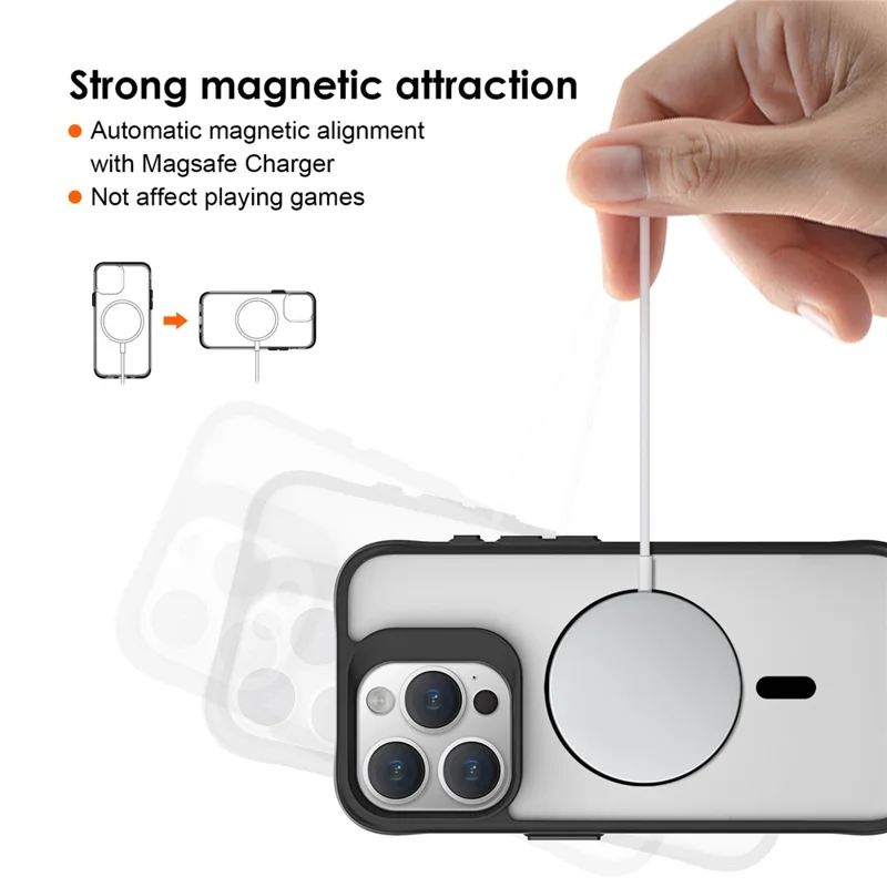 Combat X Mode Magnetic Series for iPhone 16 Pro Max Case Anti-Drop TPU+PC Phone Cover Compatible with MagSafe - Black