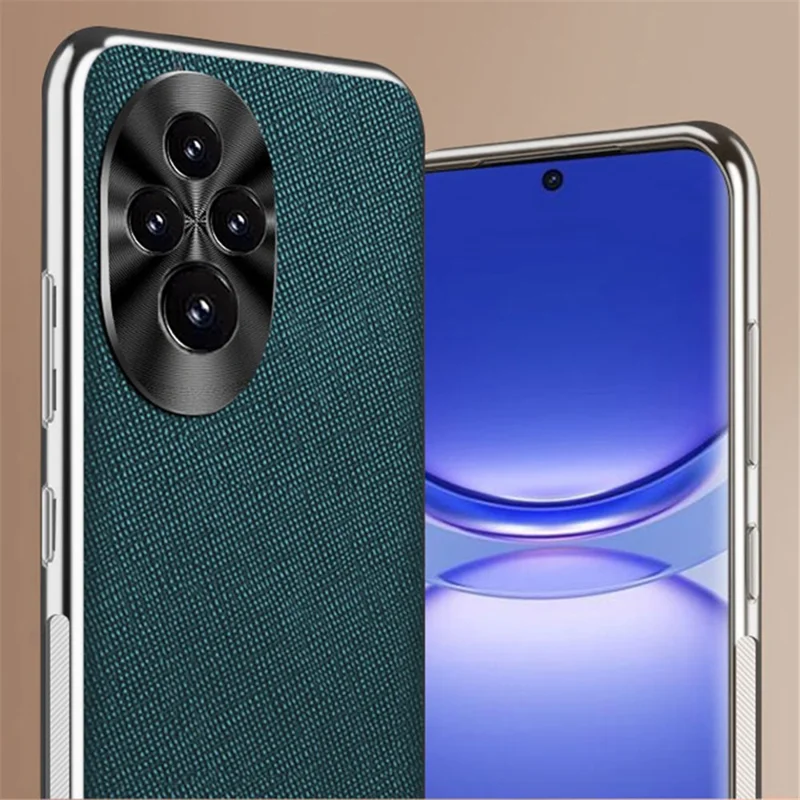 For Honor 200 5G Cover Cross Texture PU Leather Coated TPU Cell Phone Case - Sapphire