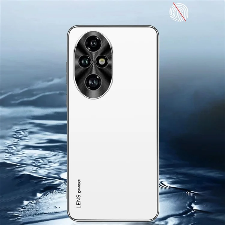 Capa 5G For Honor 200 de acrílico + TPU + metal com moldura eletrolítica anti-riscos - Azul bebê
