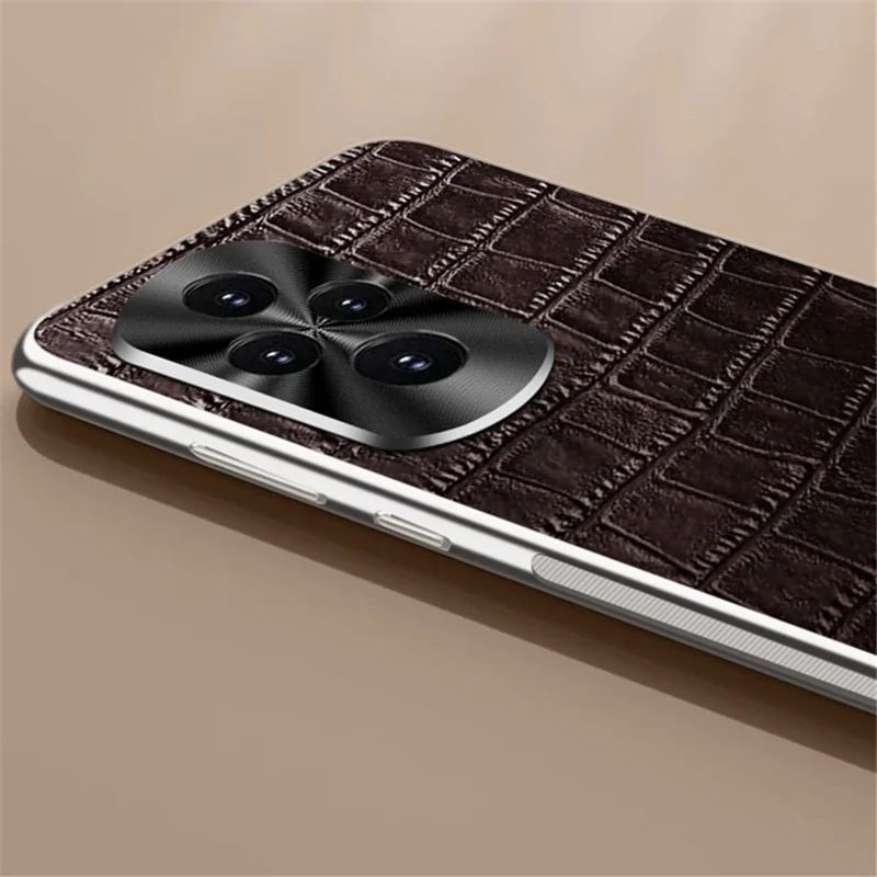 For Honor 200 Pro 5G Case Crocodile Texture Genuine Cow Leather+TPU Phone Cover - Red