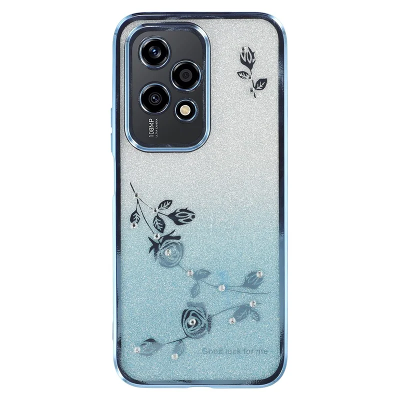 KADEM For Honor 200 Lite Case Glitter Gradient TPU Phone Cover with Lanyard - Blue
