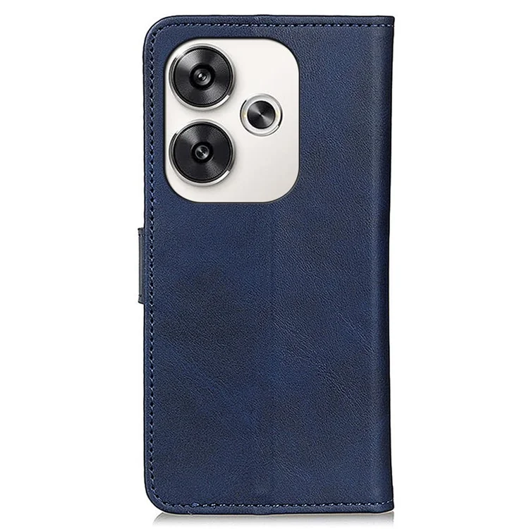 Para Xiaomi Poco F6 5G / Redmi Turbo 3 5G Funda de Cartera Textura de Piel de Vaca Anti-Caída Funda de Teléfono - Azul