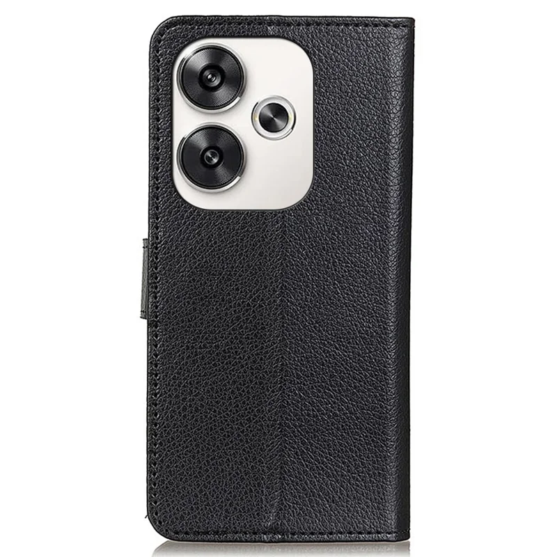 Per Xiaomi Poco F6 5G / Redmi Turbo 3 5G Custodia Portafoglio Pelle Grana Litchi Cover Telefonica - Nero