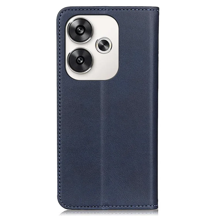 Защитный чехол для Xiaomi Poco F6 5G / Redmi Turbo 3 5G, из раскалывающейся кожи, с магнитным закрытием и бумажником - Синий