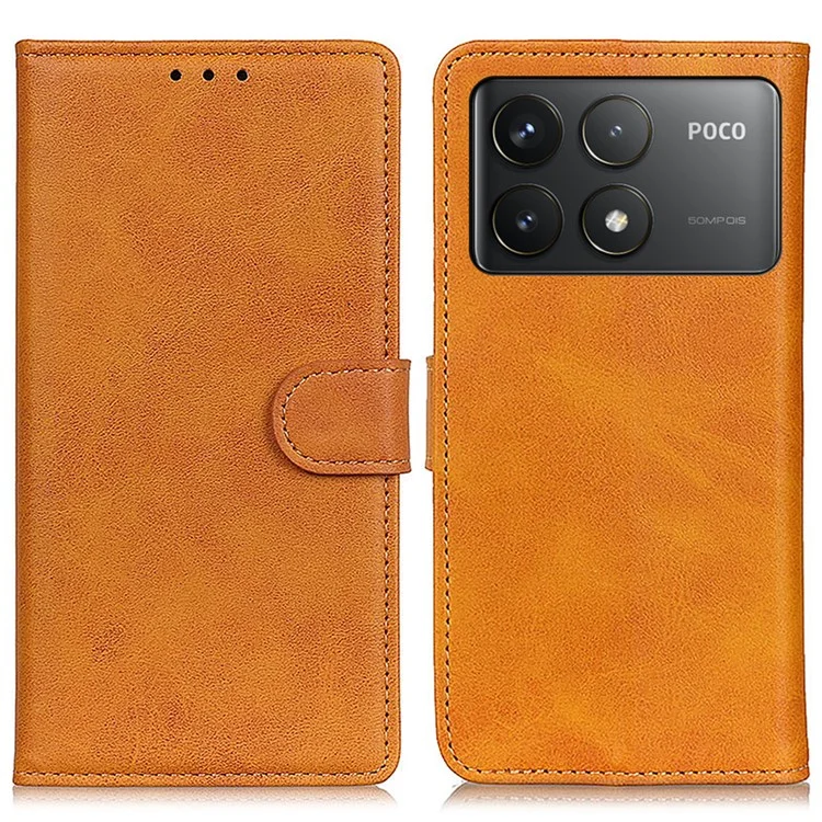 Für Xiaomi Poco F6 Pro 5G / Redmi K70 5G / K70 Pro 5G Hülle Brieftasche Ständer Lederhandy Hülle - Braun