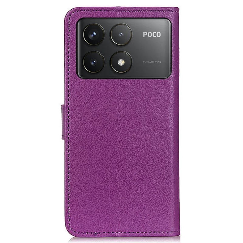 Pour Xiaomi Poco F6 Pro 5G / Redmi K70 5G / K70 Pro 5G Étui Portefeuille Fentes pour Cartes Texture Litchi Cuir Housse de Téléphone - Violet