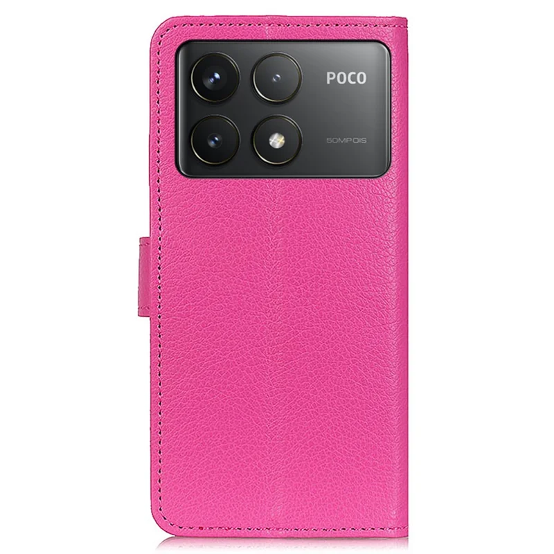 Para Xiaomi Poco F6 Pro 5G / Redmi K70 5G / K70 Pro 5G Capa Carteira Slots para Cartões Textura de Litchi Couro Capa de Telefone - Rosa