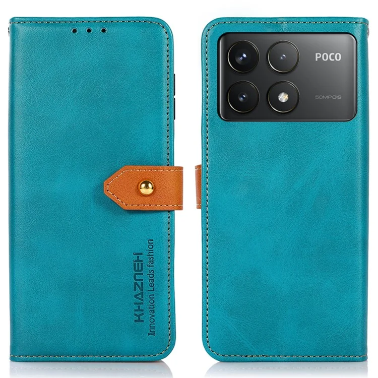 KHAZNEH Per Xiaomi Poco F6 Pro 5G / Redmi K70 5G / K70 Pro 5G Cover in Pelle a Portafoglio - Blu
