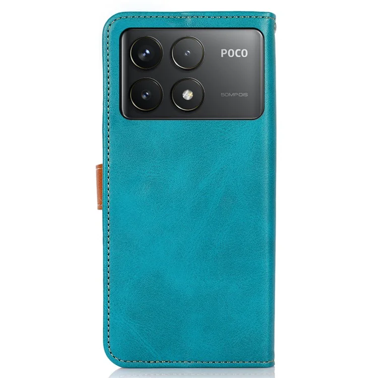 KHAZNEH Per Xiaomi Poco F6 Pro 5G / Redmi K70 5G / K70 Pro 5G Cover in Pelle a Portafoglio - Blu