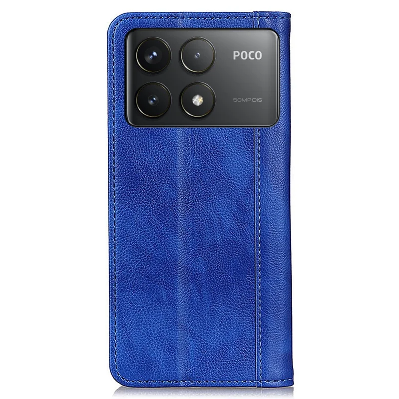 Per Xiaomi Poco F6 Pro 5G / Redmi K70 Pro 5G / K70 5G Split Leather Flip Phone Cover Wholesale Mobile Accessories - Blu