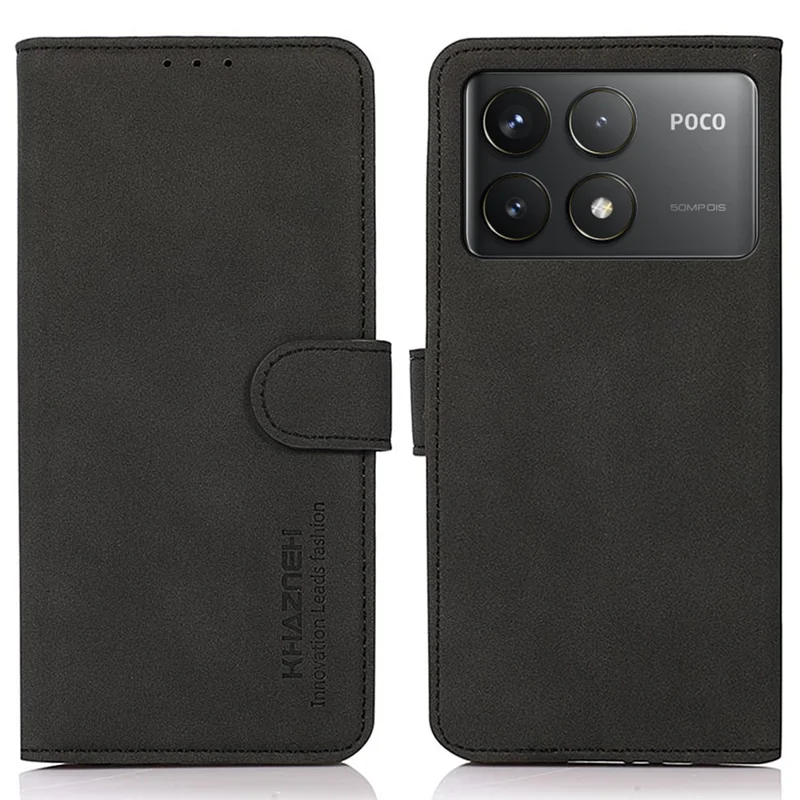 KHAZNEH Pour Xiaomi Poco F6 Pro 5G / Redmi K70 Pro 5G / K70 5G Étuis Magnétiques en Cuir pour Téléphone Portable - Noir