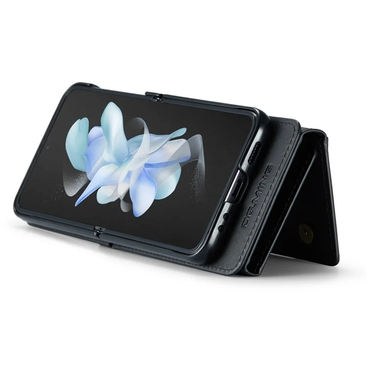 Étui DG.MING M5 Series pour Samsung Galaxy Z Flip3 5G avec fentes pour cartes RFID Blocking en cuir+PC - Noir