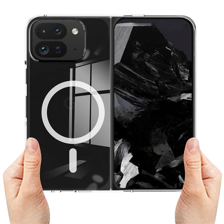 Pour Google Pixel 9 Pro Fold 5G Étui magnétique Coque de téléphone TPU+Acrylique Compatible avec MagSafe