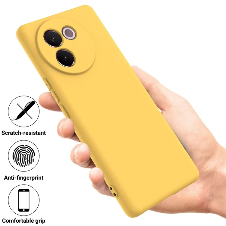 Für vivo V30e 5G-Hülle, flüssiges Silikon-Schutzhülle mit Gurt - Gelb