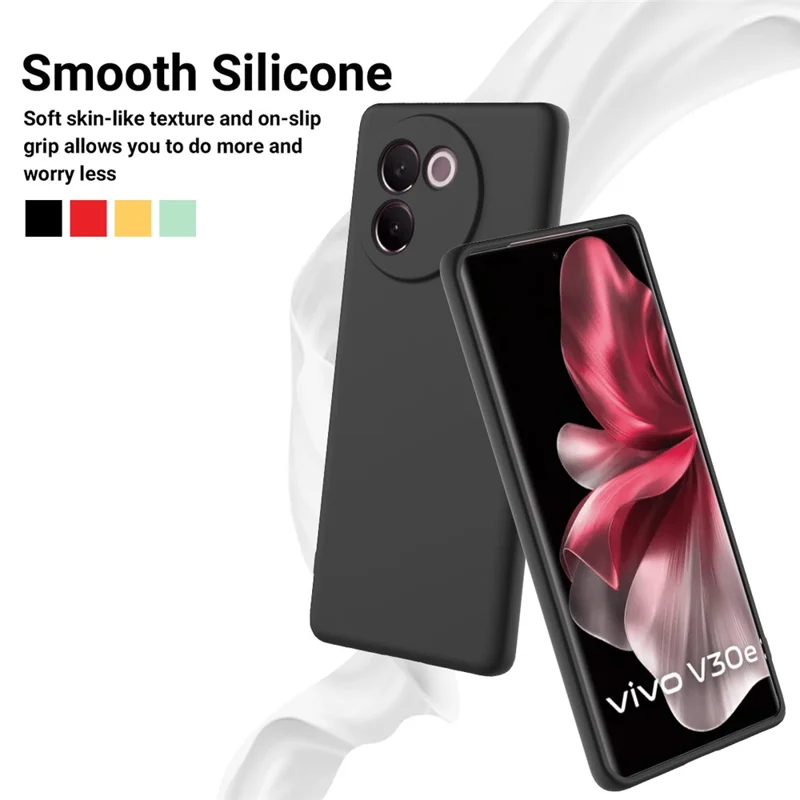 Per vivo V30e 5G Case Liquid Silicone Protective Phone Cover con Cinturino - Nero