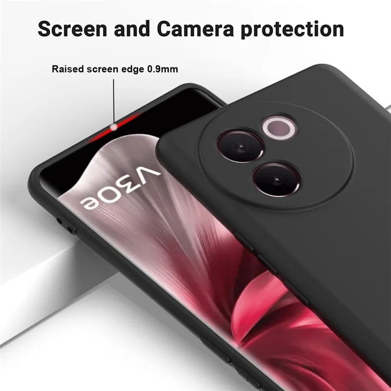 Per vivo V30e 5G Case Liquid Silicone Protective Phone Cover con Cinturino - Nero