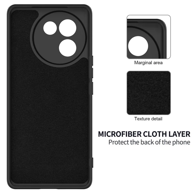 Per vivo V30e 5G Case Liquid Silicone Protective Phone Cover con Cinturino - Nero