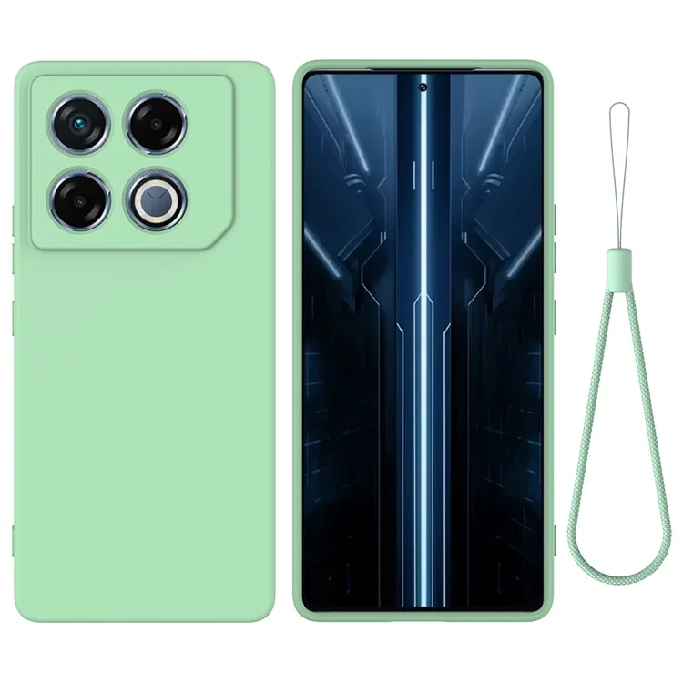 Per Infinix GT 20 Pro 5G Custodia in silicone liquido Resistente ai graffi Custodia per telefono con cinturino - Verde