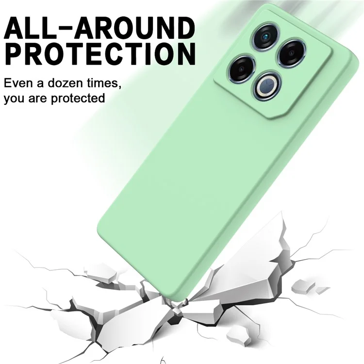 Per Infinix GT 20 Pro 5G Custodia in silicone liquido Resistente ai graffi Custodia per telefono con cinturino - Verde