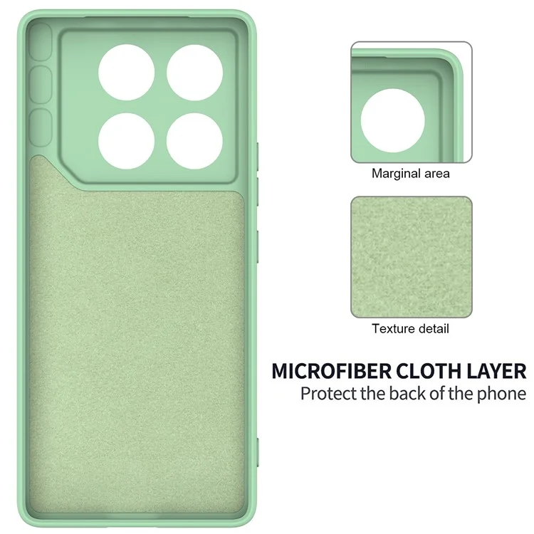Per Infinix GT 20 Pro 5G Custodia in silicone liquido Resistente ai graffi Custodia per telefono con cinturino - Verde