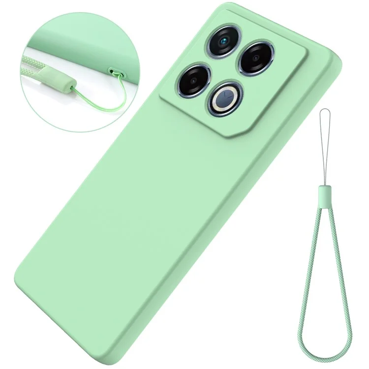 Per Infinix GT 20 Pro 5G Custodia in silicone liquido Resistente ai graffi Custodia per telefono con cinturino - Verde