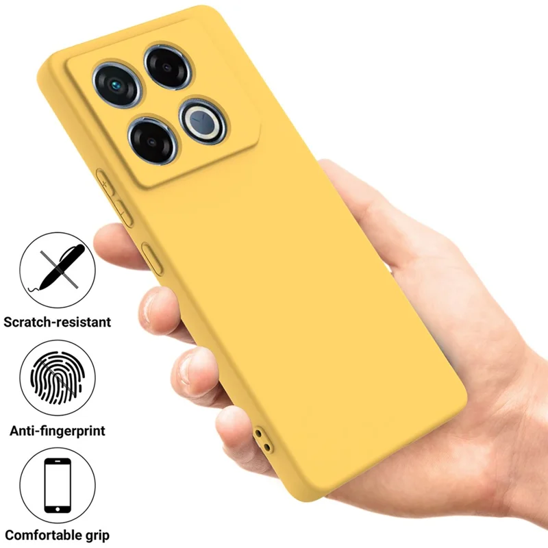 For Infinix GT 20 Pro 5G Case Liquid Silicone Scratch Resistant Phone Cover with Strap - Yellow