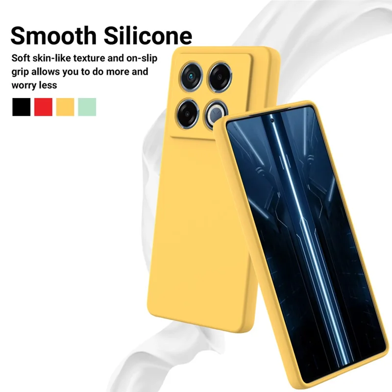 For Infinix GT 20 Pro 5G Case Liquid Silicone Scratch Resistant Phone Cover with Strap - Yellow