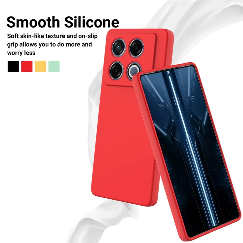 For Infinix GT 20 Pro 5G Case Liquid Silicone Scratch Resistant Phone Cover with Strap - Red