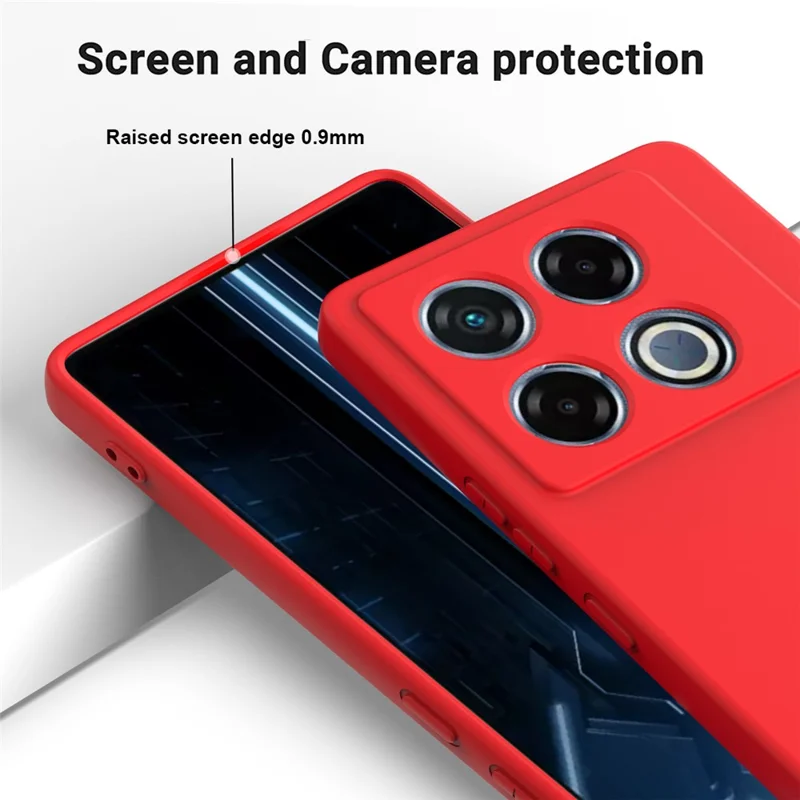 For Infinix GT 20 Pro 5G Case Liquid Silicone Scratch Resistant Phone Cover with Strap - Red