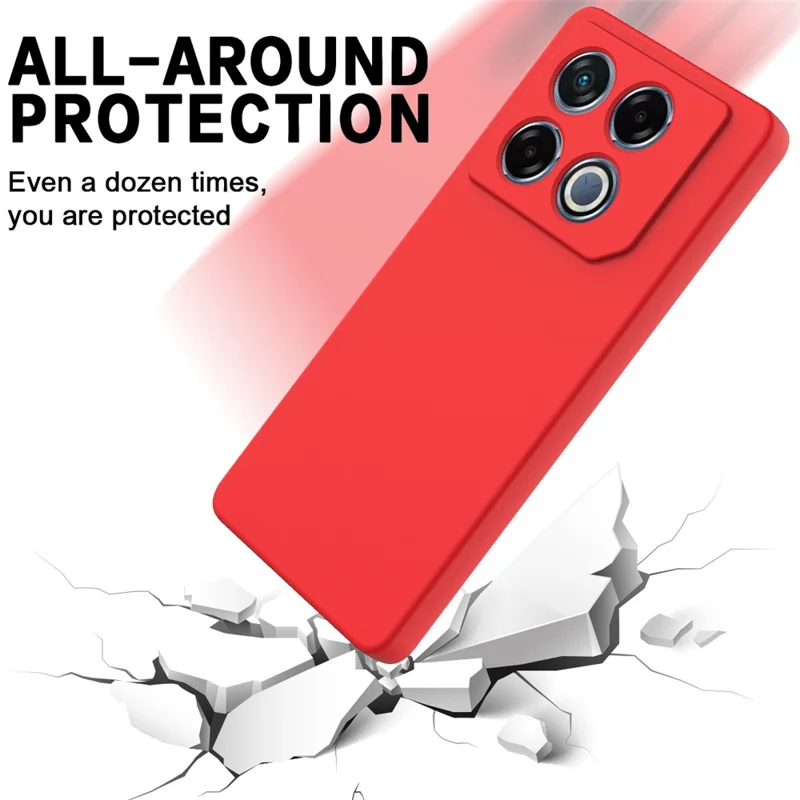 For Infinix GT 20 Pro 5G Case Liquid Silicone Scratch Resistant Phone Cover with Strap - Red