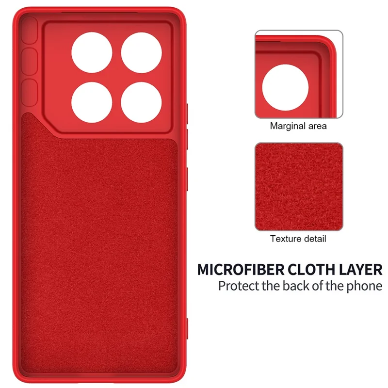 For Infinix GT 20 Pro 5G Case Liquid Silicone Scratch Resistant Phone Cover with Strap - Red